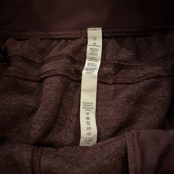 VGUC Lululemon Warm Down Jogger Velour Heathered Artic Plum Size 10 - Picture 4 of 6